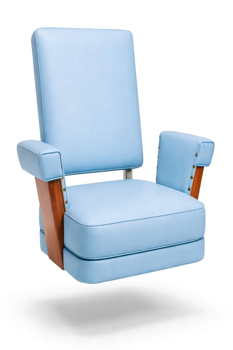 Skyfall Blue smooth leather grain anti-stain vinyl chair upholstery – EchoMer