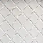 Embossed diamond pattern vinyl in white with anti-stain protection from Joya Mer