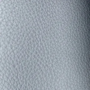 Pearlized pebbled leather texture in Silver Pearl 32 from Montello Mer with luminous shimmer and medium pebble grain
