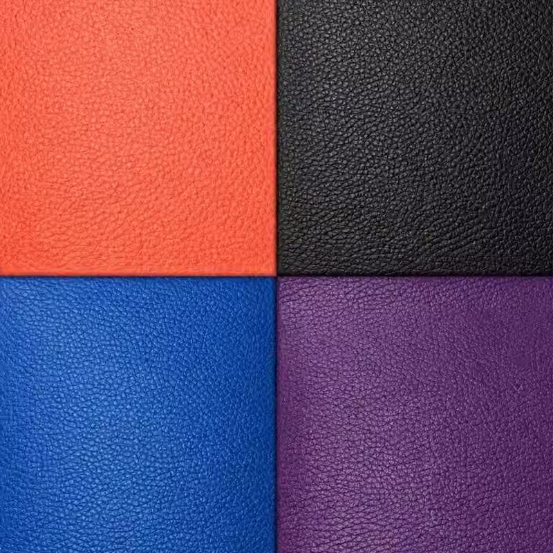 Soft pebble grain vinyl cowhide leather texture Branzi Mer upholstery fabric