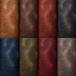 Two-tone pebble leather texture upholstery fabric swatches collection grid showcasing multi-tonal colorways by Marvella